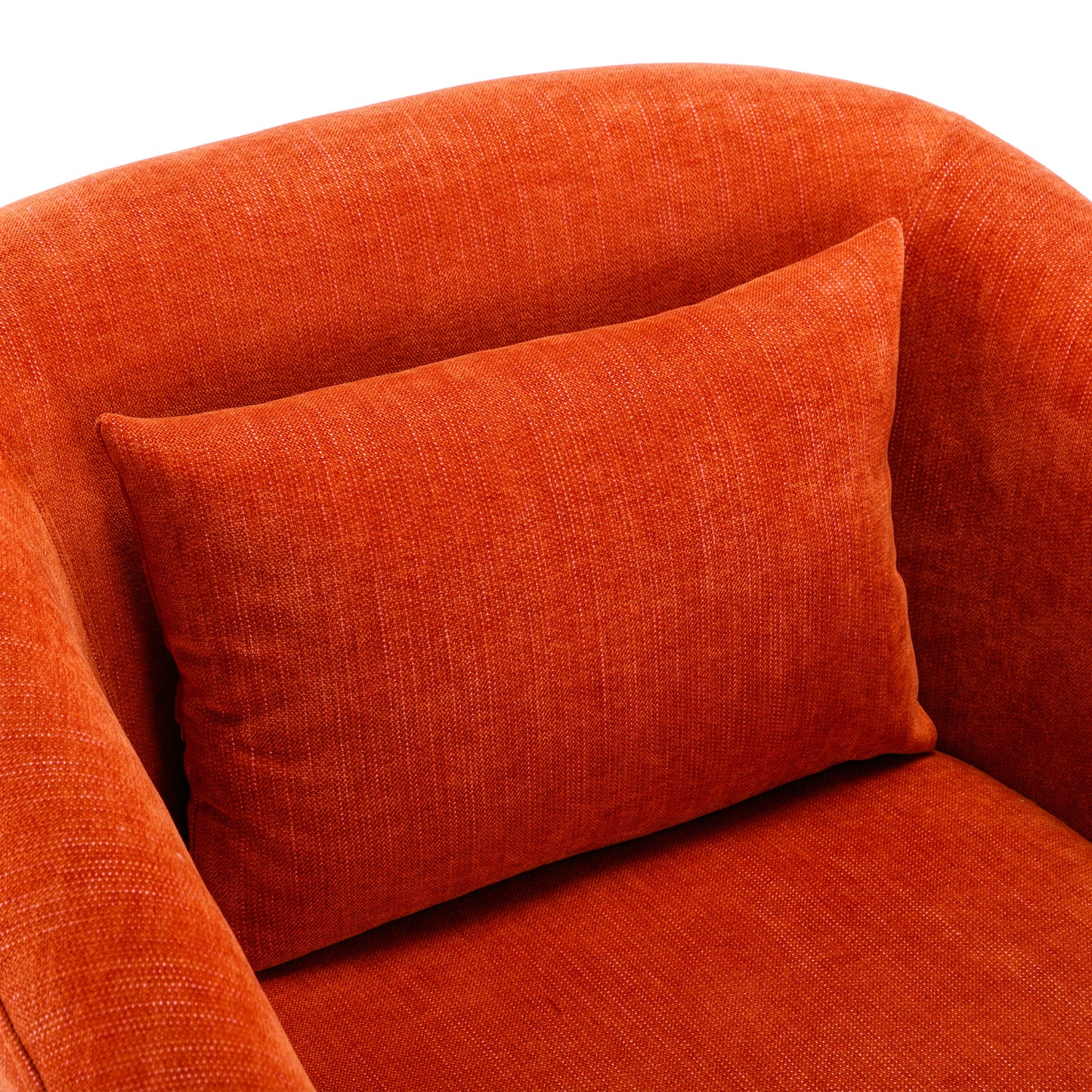 360-degree Swivel Accent Armchair Linen Blend Orange