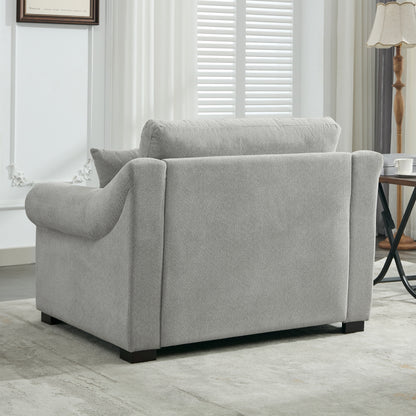 Modern Chenille Oversized Armchair, Accent Chair, Single Sofa for Bedroom, Living Room,44.5" Wide, Light Grey