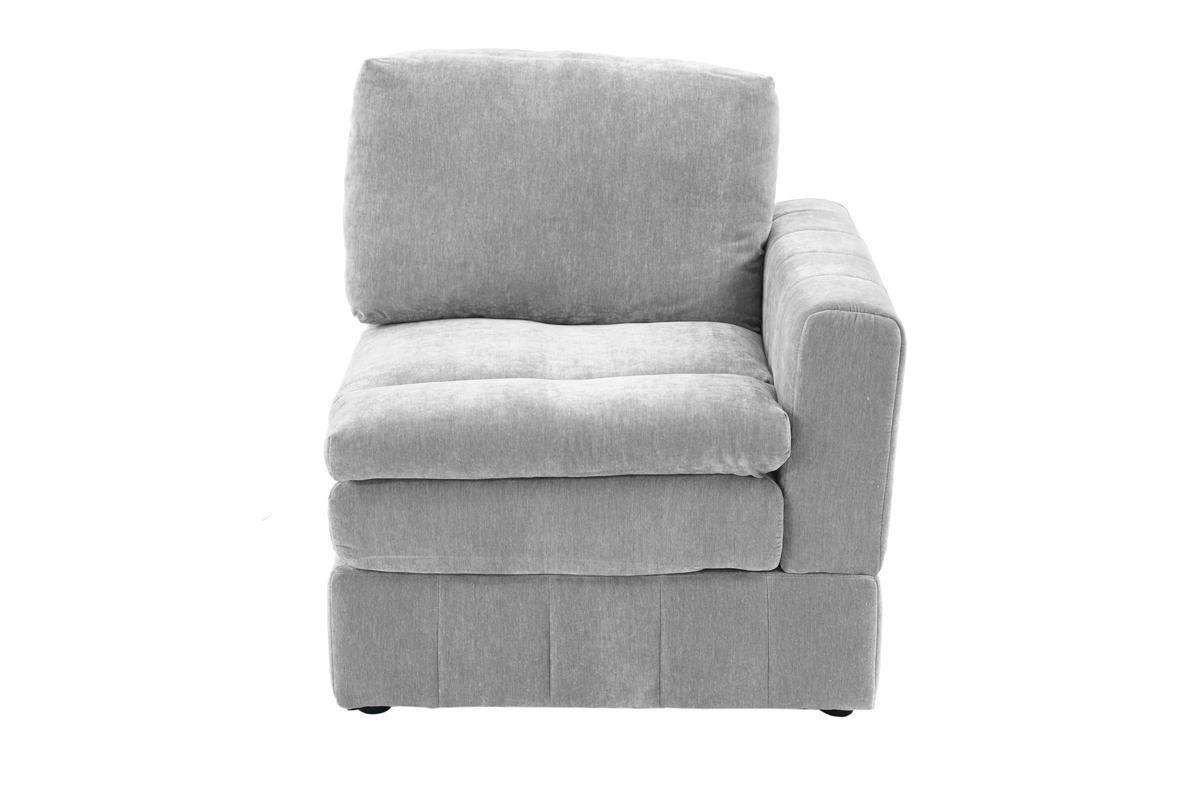 1pc LAF/RAF One Arm Chair Modular Chair Sectional Sofa Living Room Furniture Granite Morgan Fabric- Suede