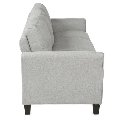 3-Seat Sofa Living Room Linen Fabric Sofa (Light Gray)