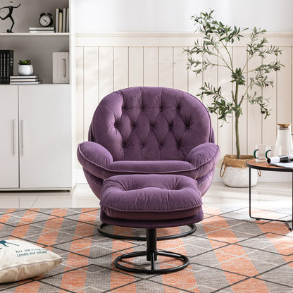 Accent chair TV Chair Living room Chair  with Ottoman-PURPLE