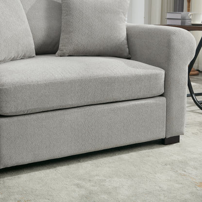 Modern Chenille Oversized Armchair, Accent Chair, Single Sofa for Bedroom, Living Room,44.5" Wide, Light Grey