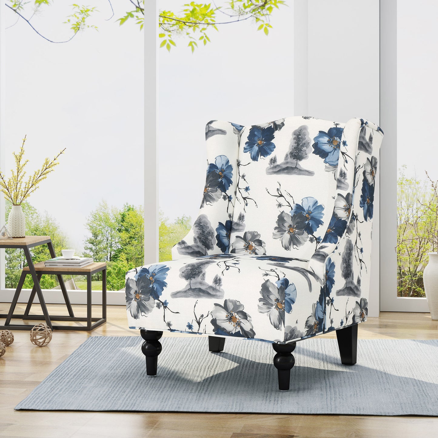 HI-BACK CLUB CHAIR, High-Back Fabric Club Chair, Print