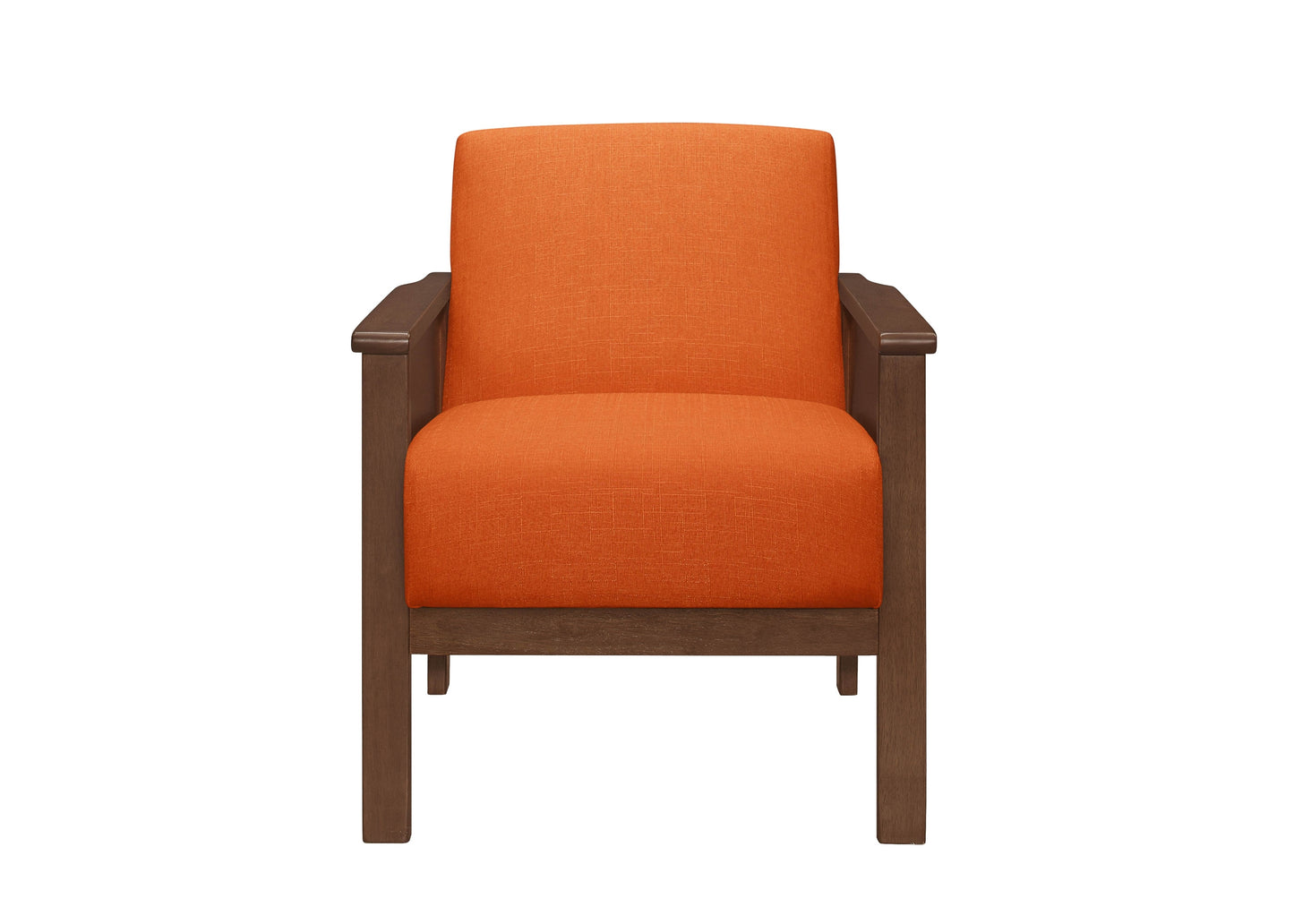 Durable Accent Chair 1pc Luxurious Orange Upholstery Plush Cushion Comfort Modern Living Room Furniture