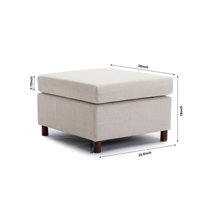 2 Seat Module Sectional Sofa Couch With 1 Ottoman for living room,Seat Cushion and Back Cushion Non-Removable and Non-Washable,Cream