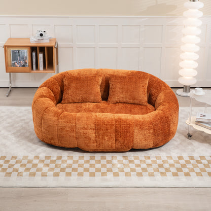 Bean Bag sofa Lazy Sofa Durable Comfort Lounger High Back Bean Bag Chair Couch for Adults and Kids, Indoor & Outdoor, Accent Floor Soft Lounge Chair (Orange chenille)