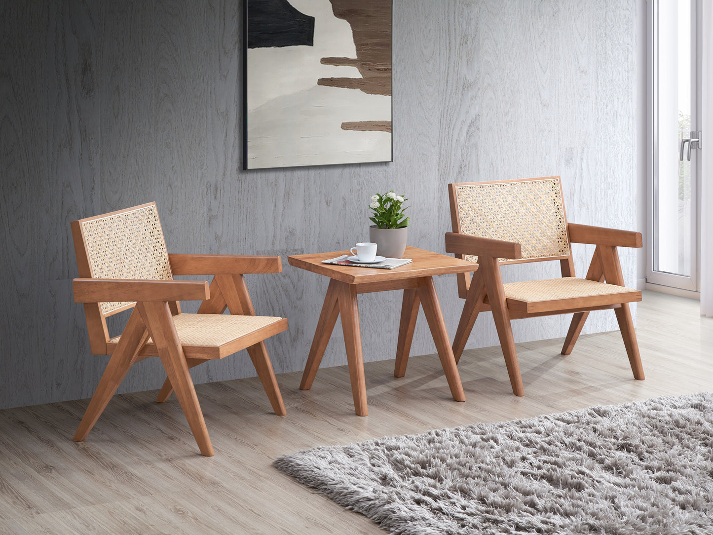 Accent Chair, Rattan & Natural Finish AC02375