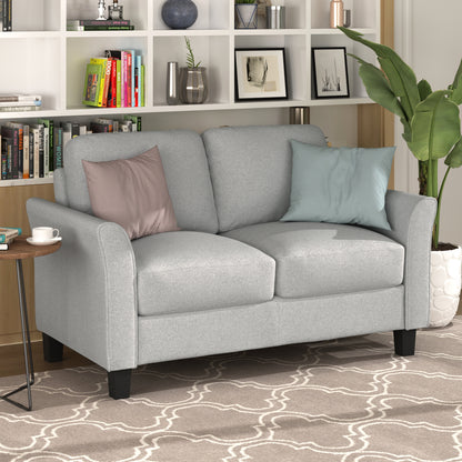 Living Room Furniture Loveseat Sofa and 3-seat sofa (Light Gray)