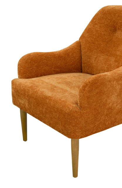 Armchair, Modern Style Accent Chair with Wood Legs, Comfy Design for Living Room, Bedroom, Office, Orange