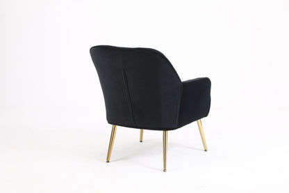 Modern Mid Century Chair velvet Sherpa Armchair for Living Room Bedroom Office Easy Assemble(NAVY)