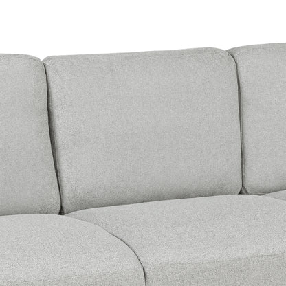 3-Seat Sofa Living Room Linen Fabric Sofa (Light Gray)