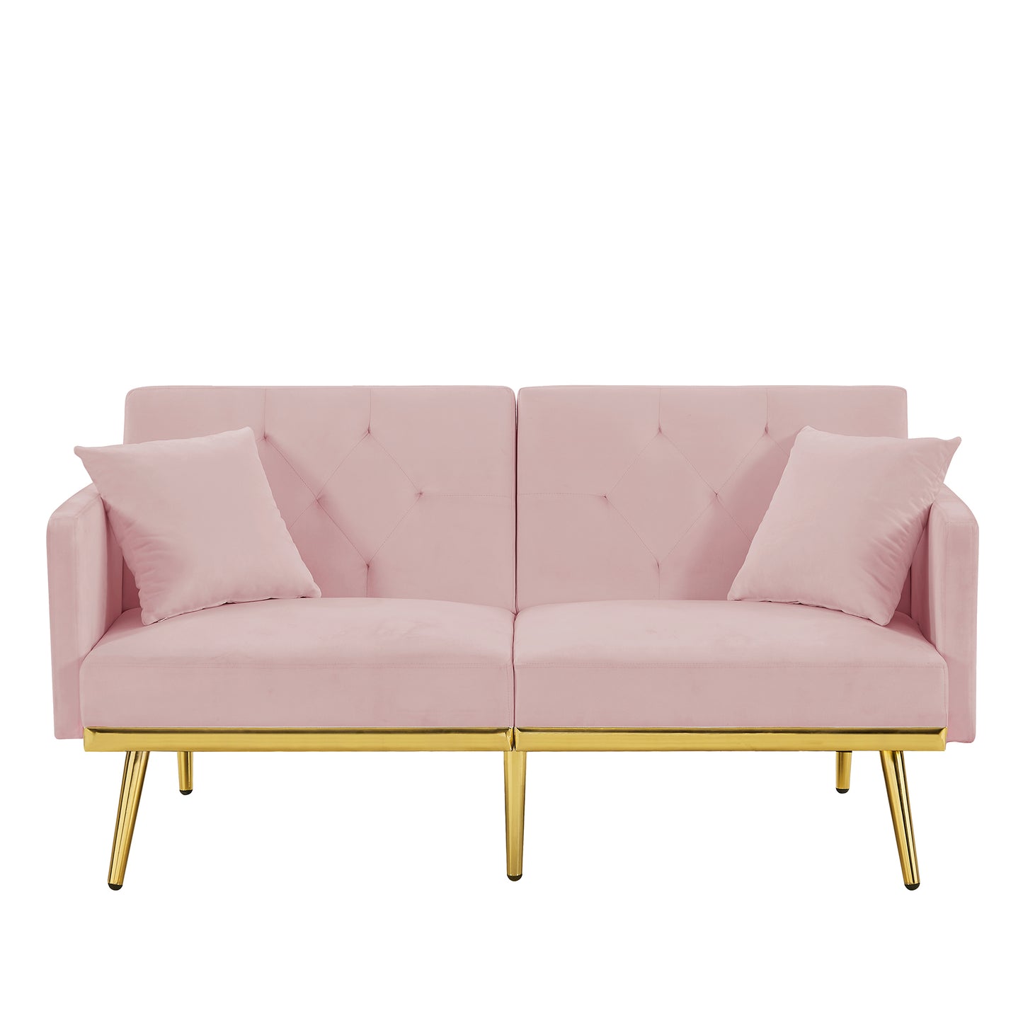 PINK VELVET SOFA BED