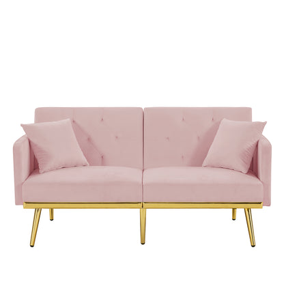 PINK VELVET SOFA BED