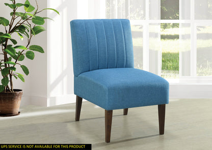 Stylish Comfortable Accent Chair 1pc Blue Fabric Upholstered Plush Seating Living Room Furniture Armless Chair