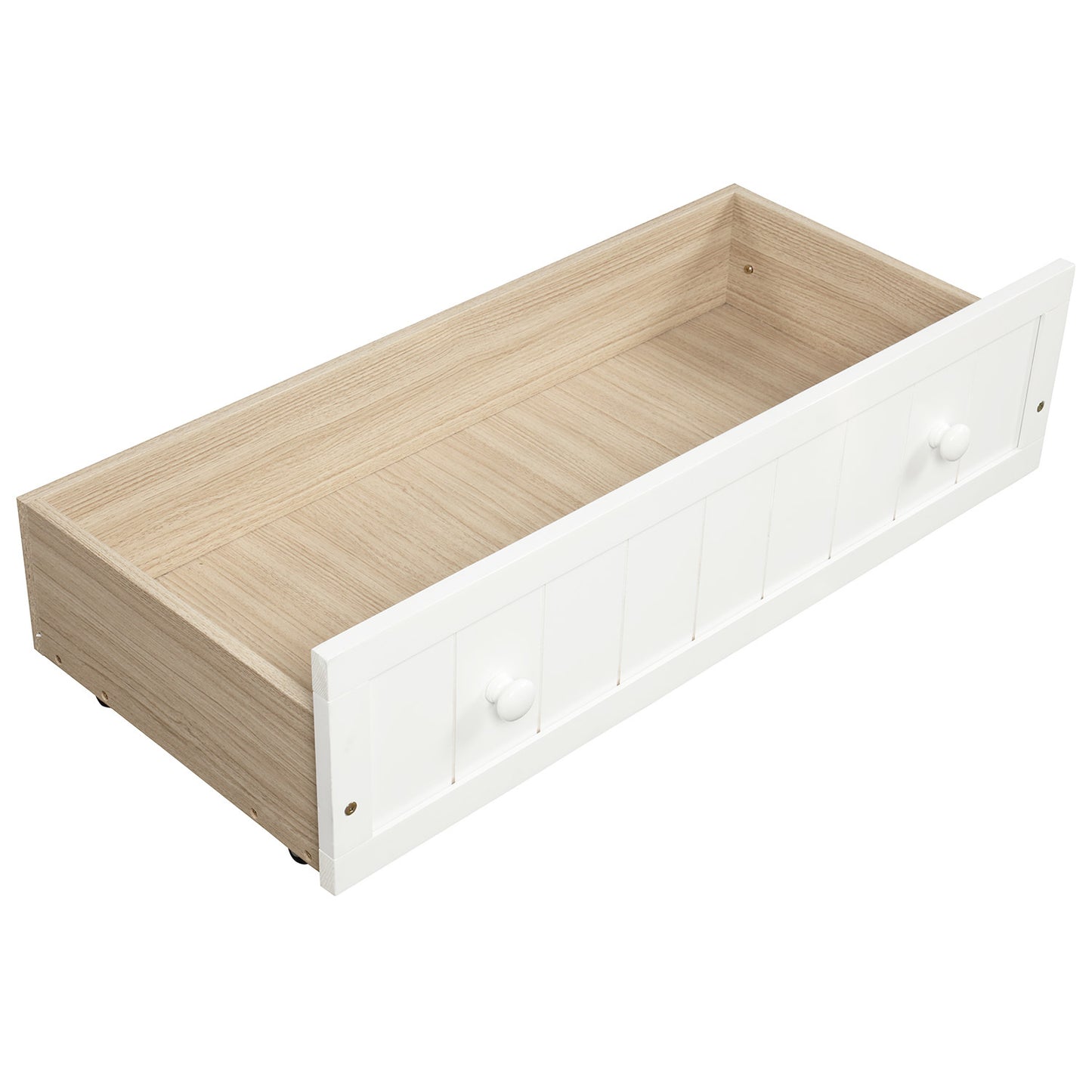 Wooden Daybed with 2 drawers, Sofa Bed for Bedroom Living Room,No Box Spring Needed,White