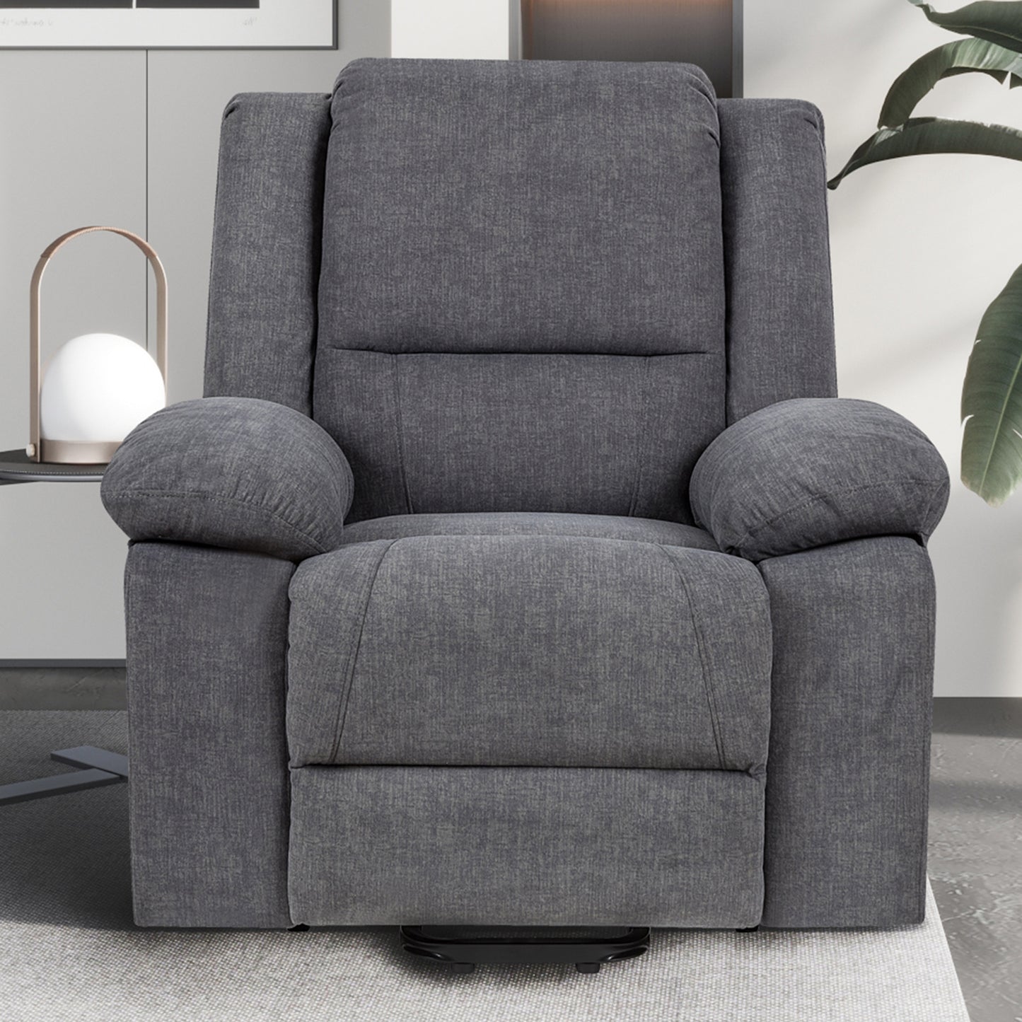 Electric Power Recliner Chair With Massage For Elderly,Remote Control Multi-function Lifting, Timing, Cushion Heating Chair With Side Pocket Dark Grey