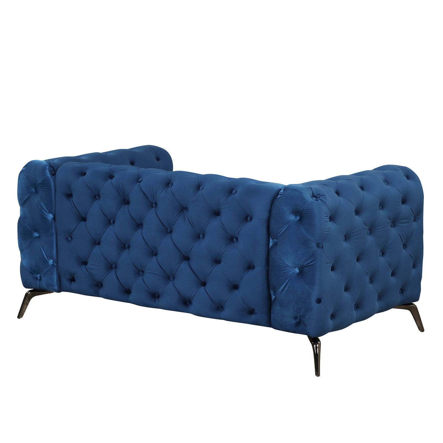 63" Velvet Upholstered Loveseat Sofa,Modern Loveseat Sofa with Button Tufted Back,2-Person Loveseat Sofa Couch for Living Room,Bedroom,or Small Space,Blue