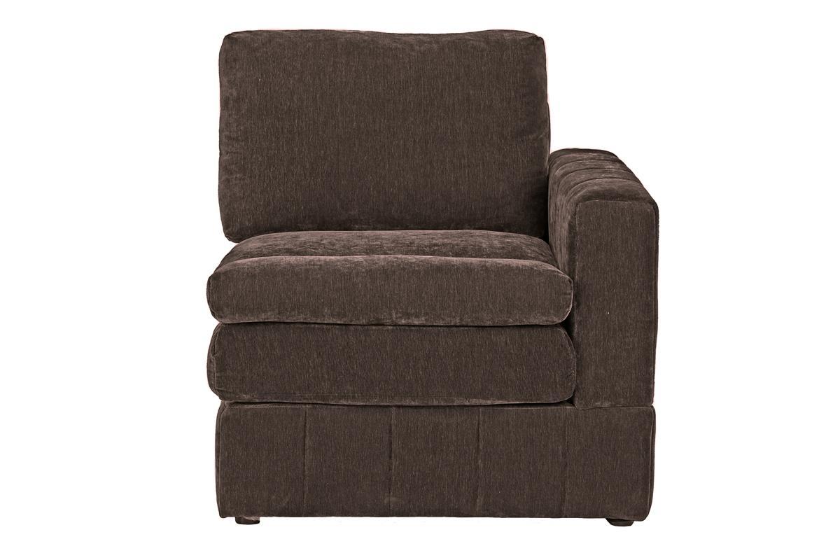 Contemporary 5pc Set Modular Corner Sectional Set 2x One Arm Chair / Wedge 1x Armless Chairs 2x Ottomans Mink Morgan Fabric Plush Living Room Furniture