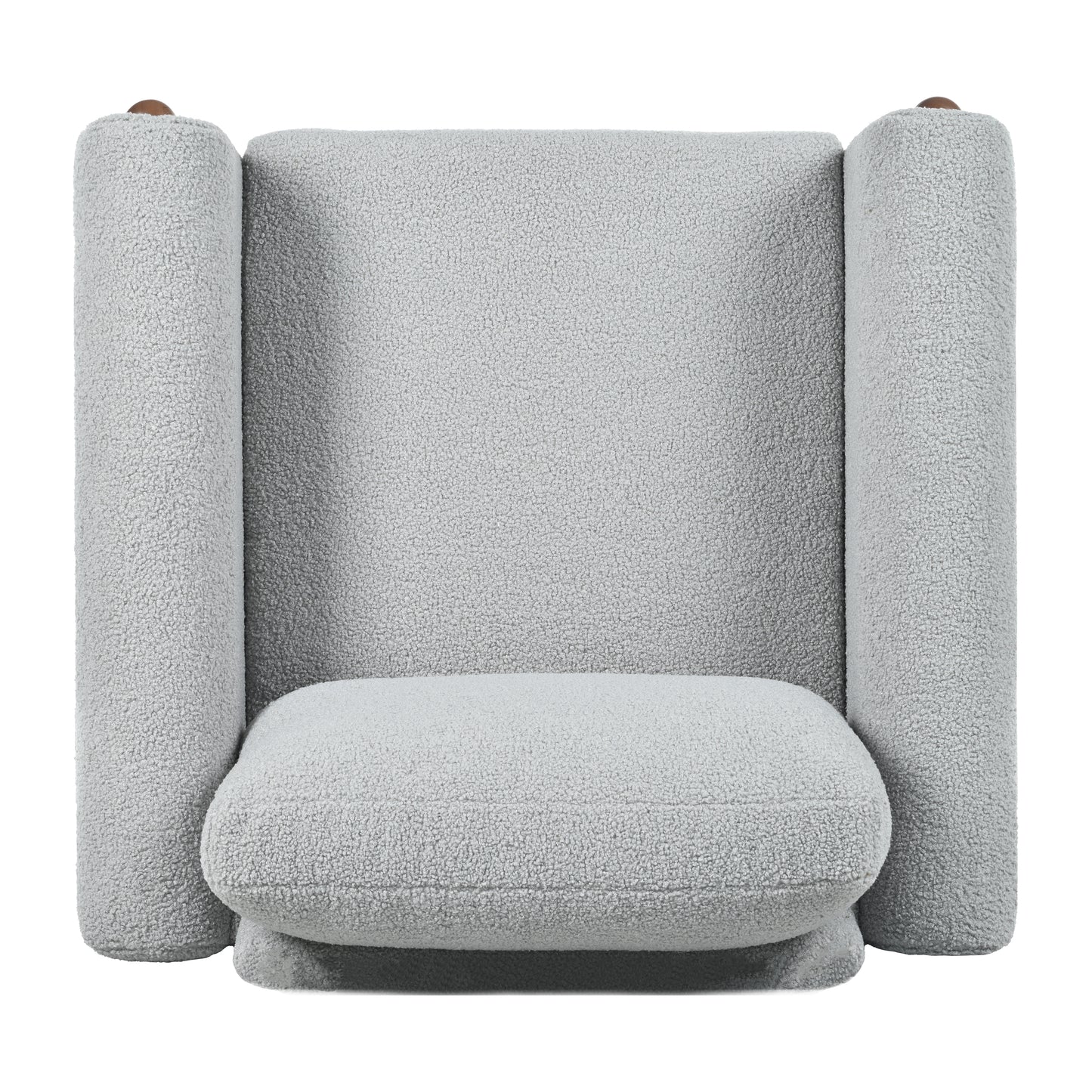 Oversized Accent Chair, Upholstered Living Room Chairs Single Sofa Chair with Walnut Legs, Curved handrail, Grey