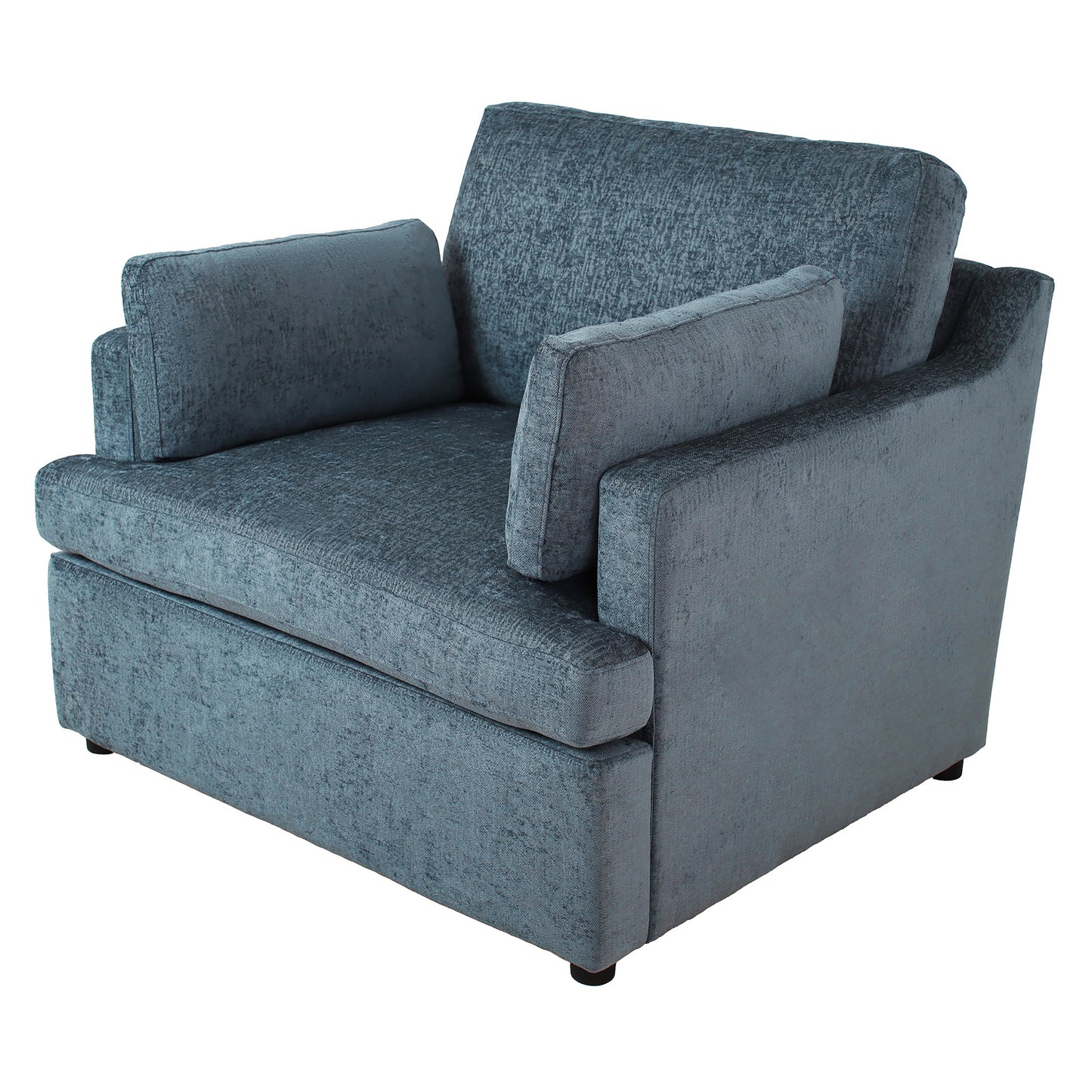 Oversized Accent Chair - Comfortable Armrest Cushions, Versatile Neutral Style, Elegant Design, Durable Frame blue