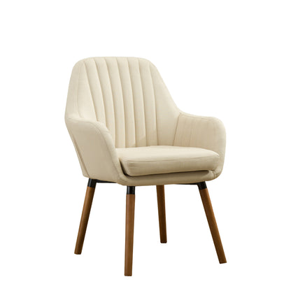 Contemporary Fabric Accent Chair, Tan