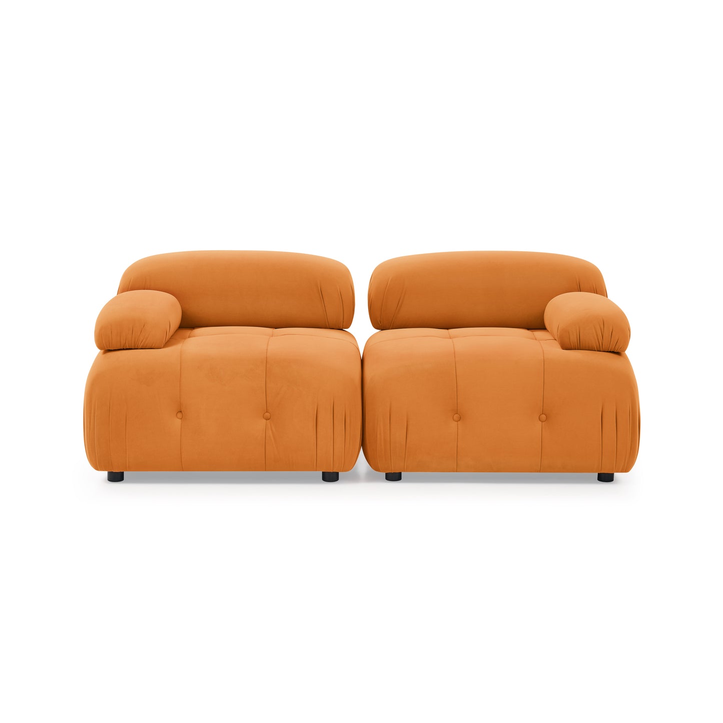 Modular Sectional Sofa, Button Tufted Designed and DIY Combination,L Shaped Couch with Reversible Ottoman, Orange Velvet