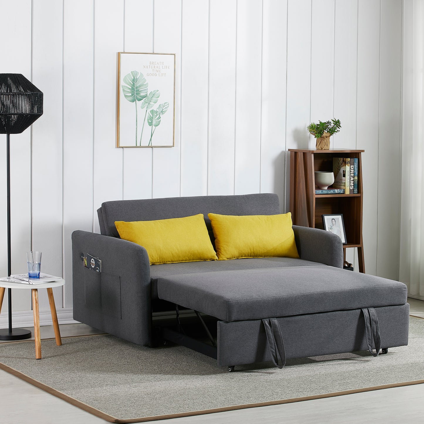 Sofa Bed Grey Fabric