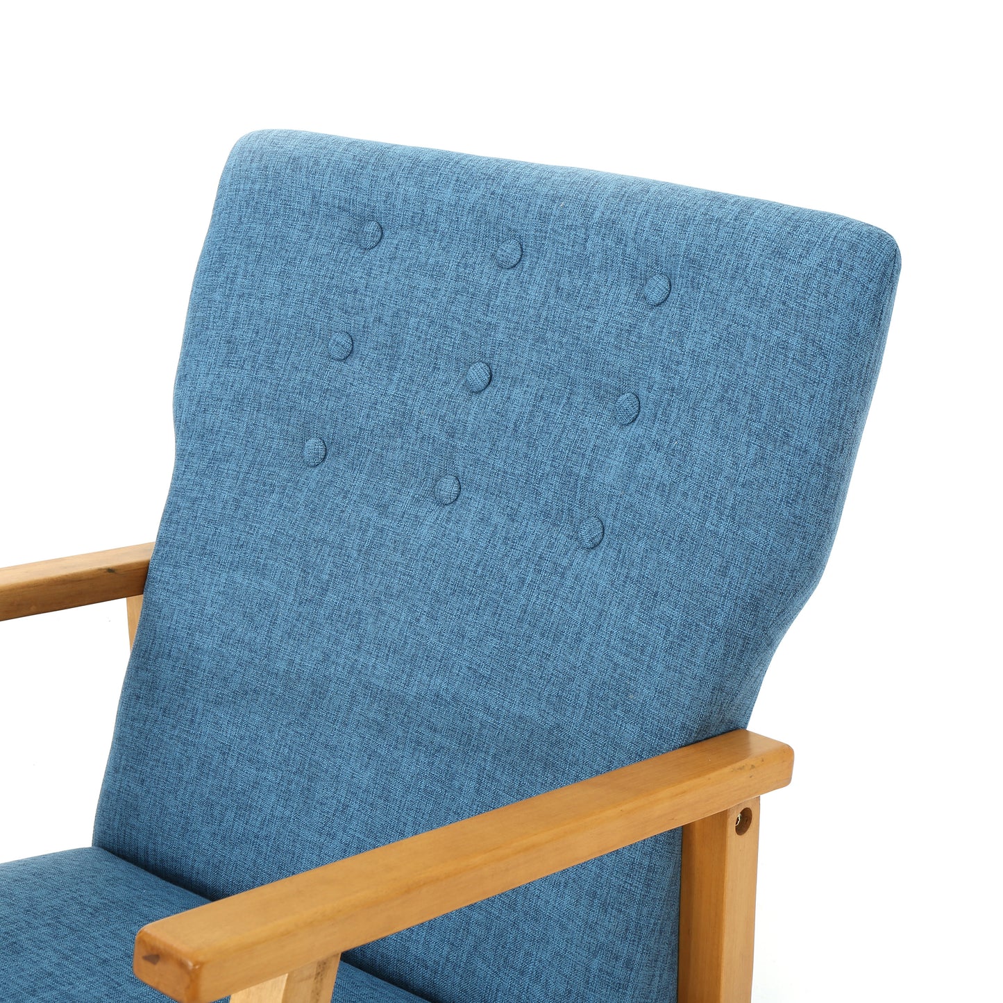 Blue Fabric Upholstered Rocking Chair