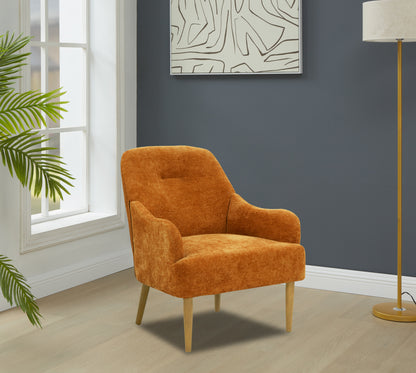 Armchair, Modern Style Accent Chair with Wood Legs, Comfy Design for Living Room, Bedroom, Office, Orange