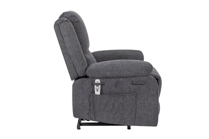 Electric Power Recliner Chair With Massage For Elderly,Remote Control Multi-function Lifting, Timing, Cushion Heating Chair With Side Pocket Dark Grey