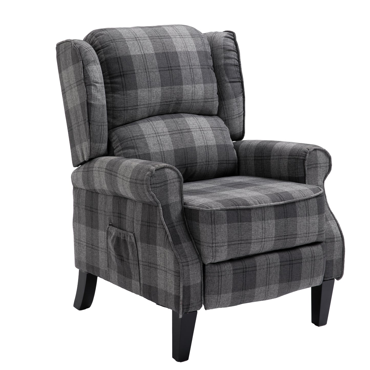 Armchair Sofa Comfortable Upholstered leisure chair / Recliner Chair for Living Room(Grey Check)