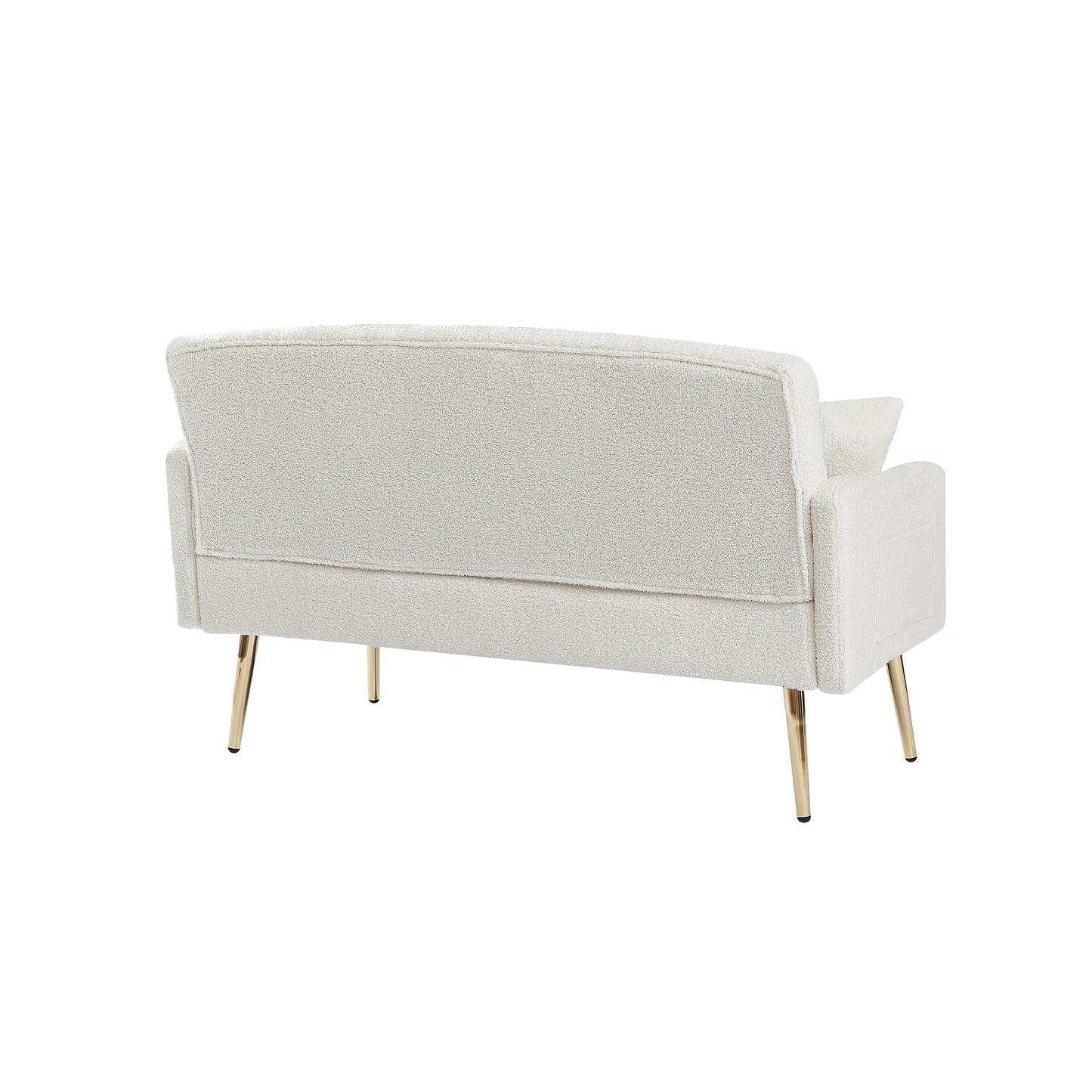 CREAM WHITE TEDDY FABRIC 2 SEATER SOFA