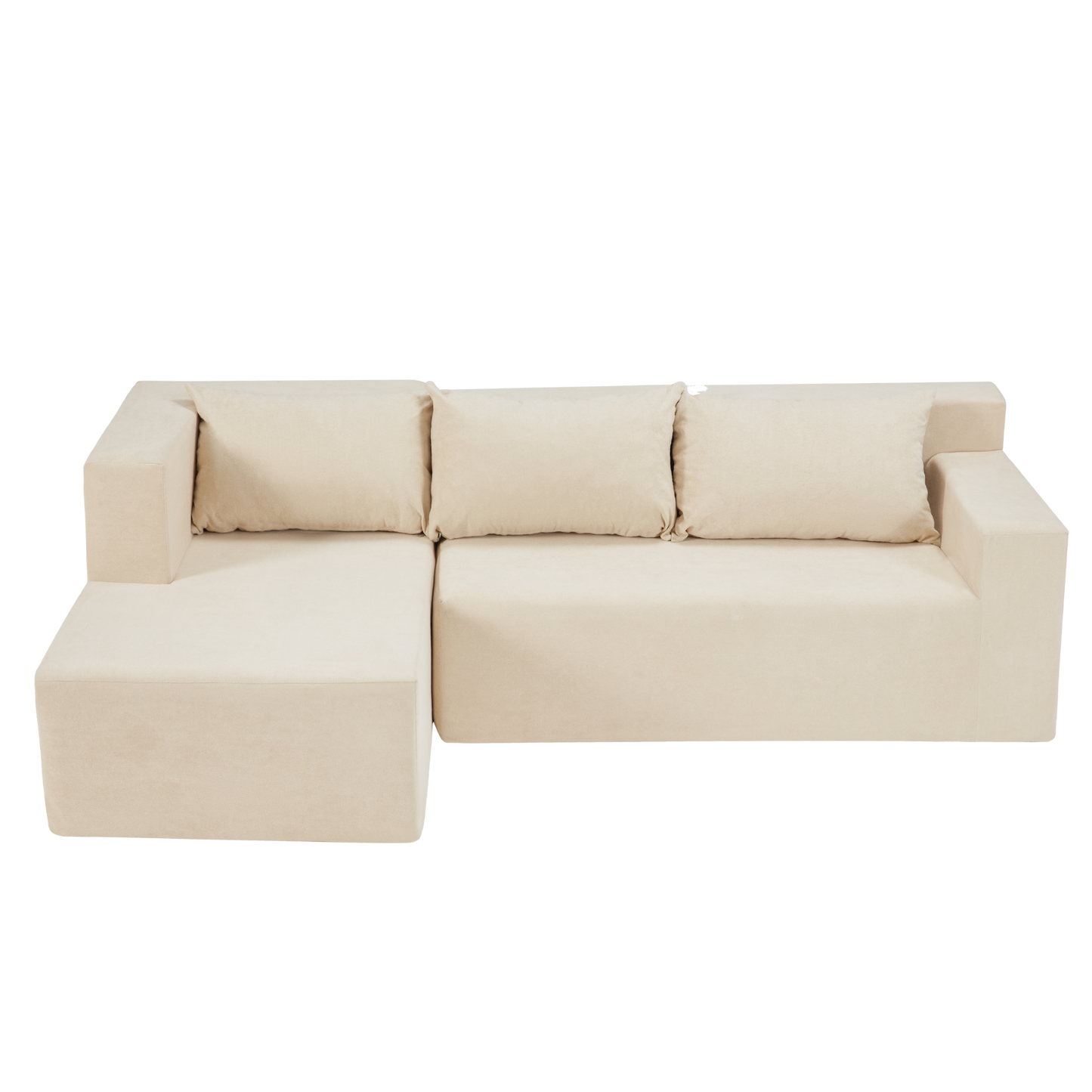 Sectional Couch Covers L Shape Sofa Covers, 2 Pcs Anti-Slip Sofa for 3 + 3 Seaters Chaise Cushion Couch with Pillowcases, Living Room foam sofa free installation