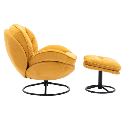 Accent chair TV Chair Living room Chair with Ottoman-Yellow