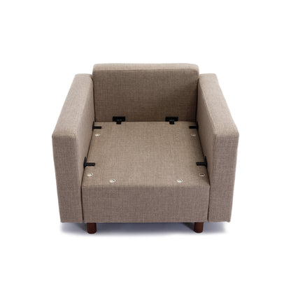 3 Seat Module Sectional Sofa Couch With 2 Ottoman for living room,Seat Cushion and Back Cushion Non-Removable and Non-Washable,Brown