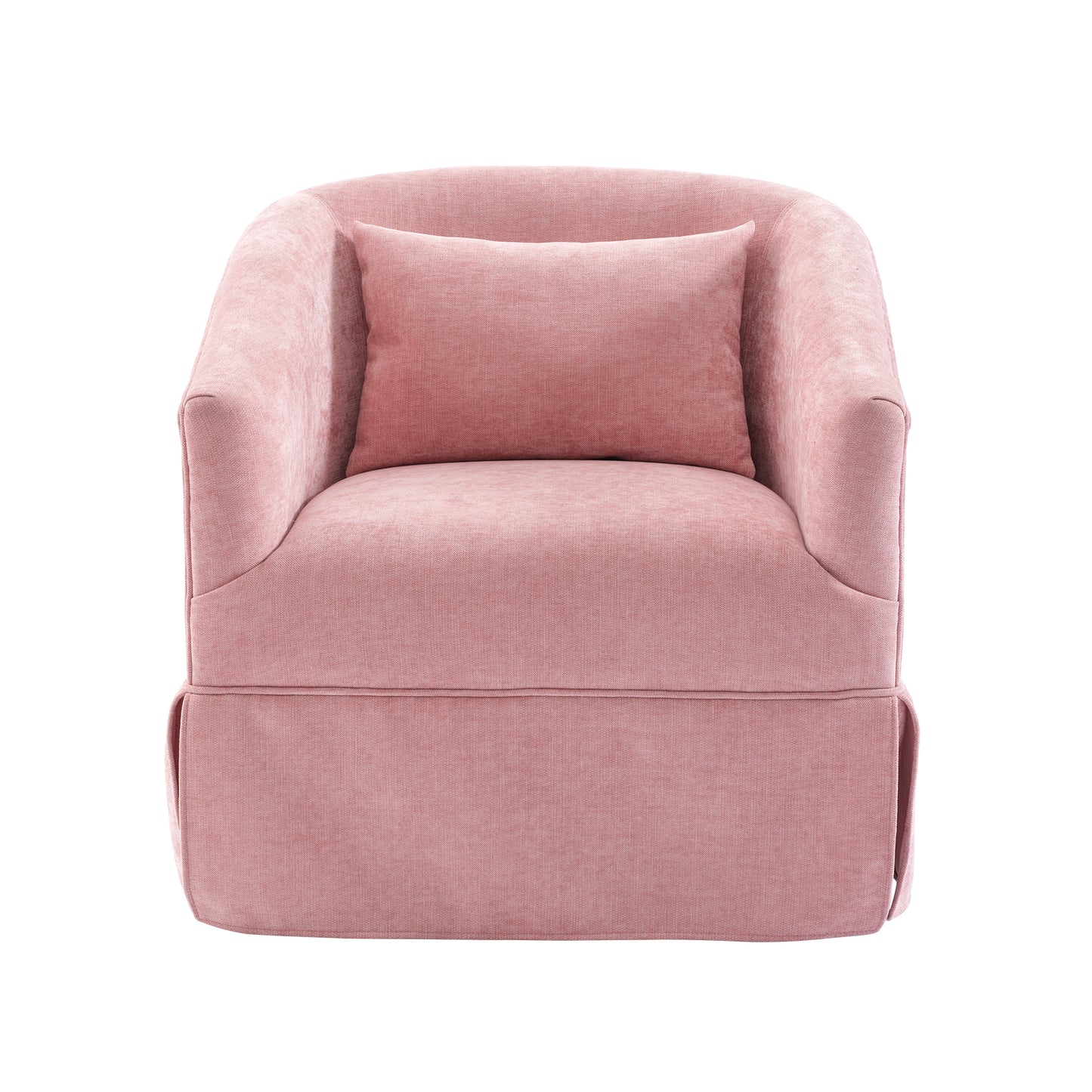 360-degree Swivel Accent Armchair Linen Blend PINK