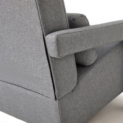 Modern Upholstered accent chair, Comfortable Linen Fabric with a pillow for Living room,bedroom.Linen, Dark Grey