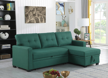 Upholstered Pull out Sectional Sofa with Chaise