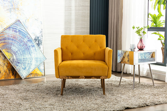 Accent Chair,leisure single sofa with Rose Golden feet