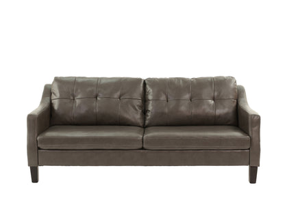 SOFA SET - 2PC SET in Black Faux Leather