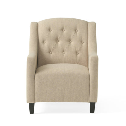 Upholstered Armchair with Ottoman