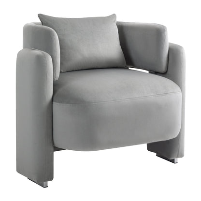 Modern design velvet lounge chair,single sofa with pillows for living room,bedroom(GREY)