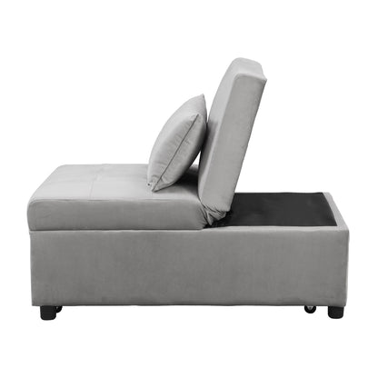 Folding Ottoman Sofa Bed Gray