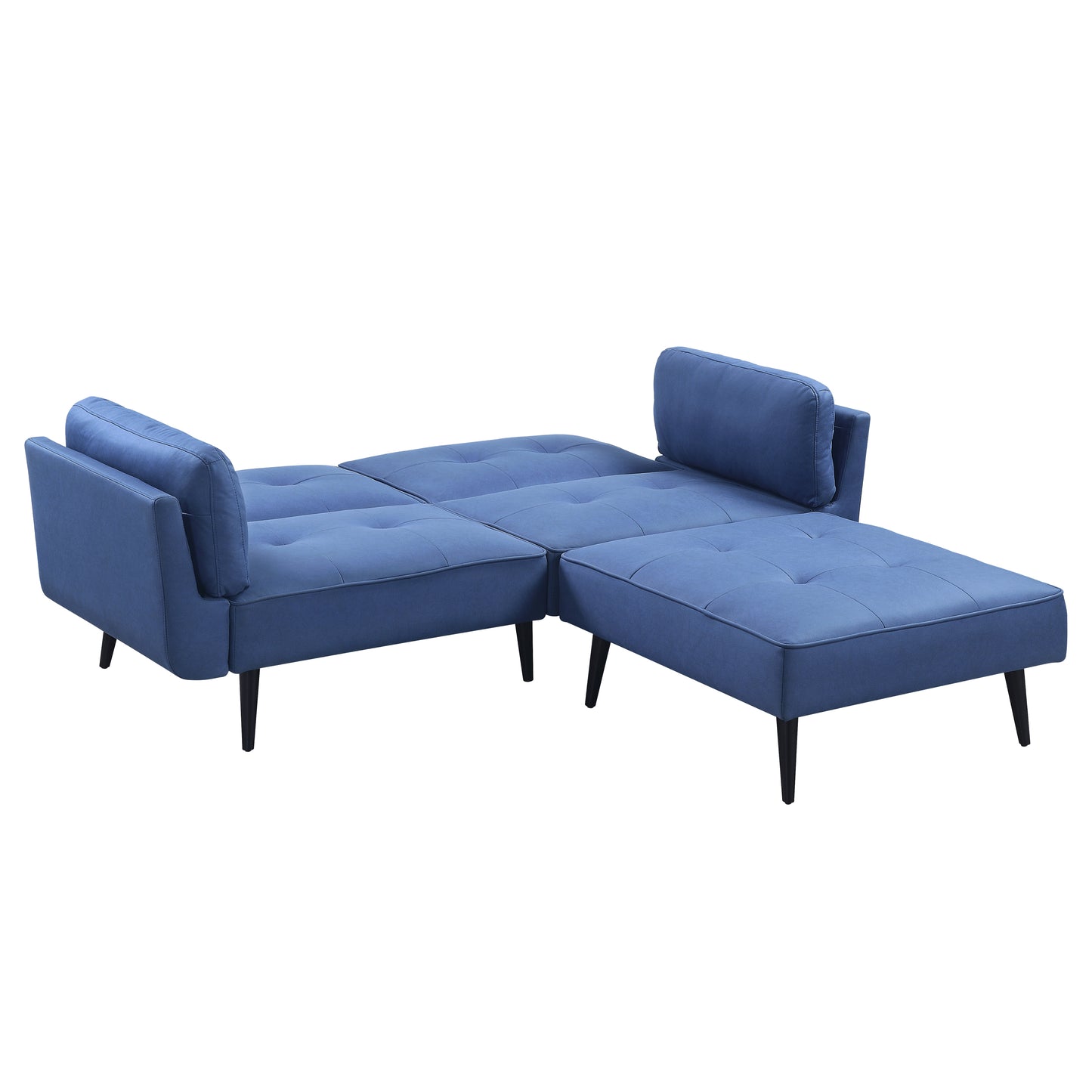 Adjustable Sofa & Ottoman, Blue Fabric LV00823