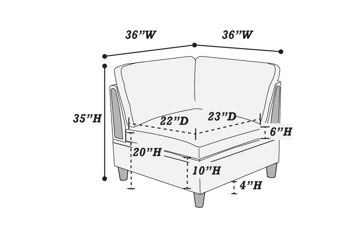 Living Room Furniture 7pc Modular Sofa Set Light Grey Dorris Fabric Couch 4x Corner Wedges 2x Armless Chair And 1x Ottoman