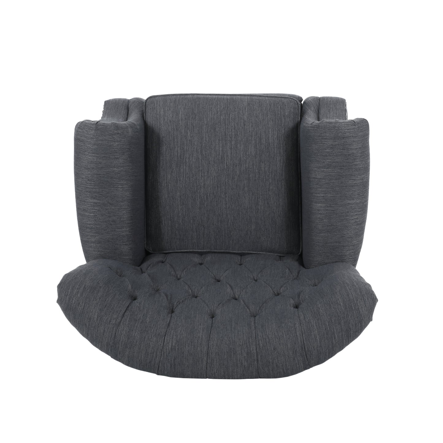 Classic Style Charcoal Fabric Push Back Chair