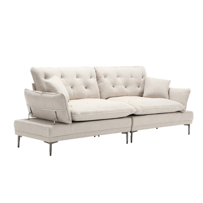 Linen Sofa, Accent sofa loveseat sofa with metal feet