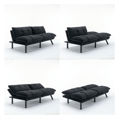 Black Convertible Folding Modern sofa Bed