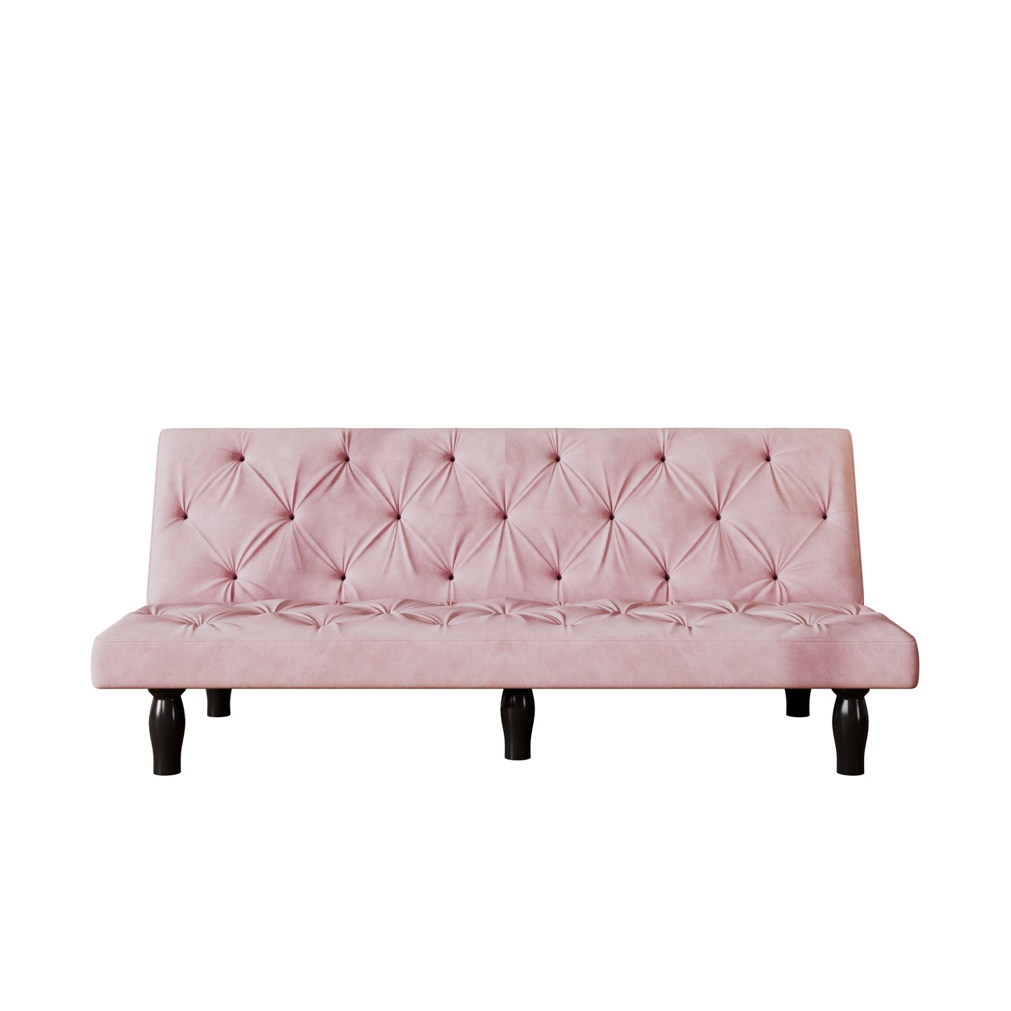 2534B Sofa converts into sofa bed 66" pink velvet sofa bed suitable for family living room, apartment, bedroom