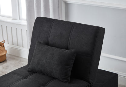 Living Room Bed Room Furniture with Black Linen Fabric Recliner Chair Bed